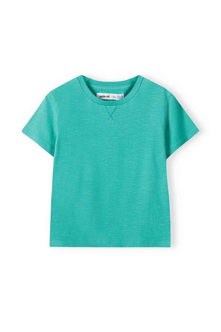 Niebieski t-shirt bawełniany basic dla niemowlaka