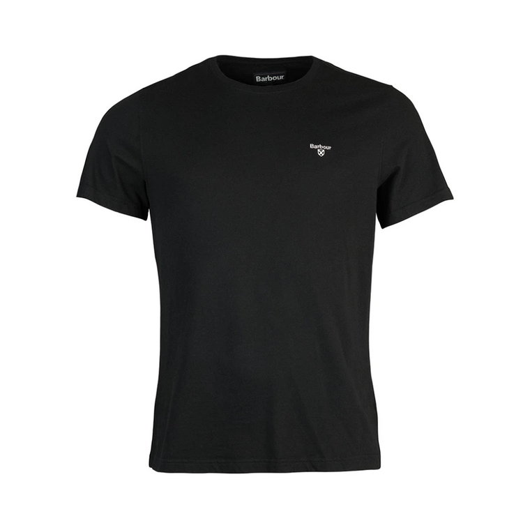Klasyczny czarny T-shirt dla mężczyzn Barbour