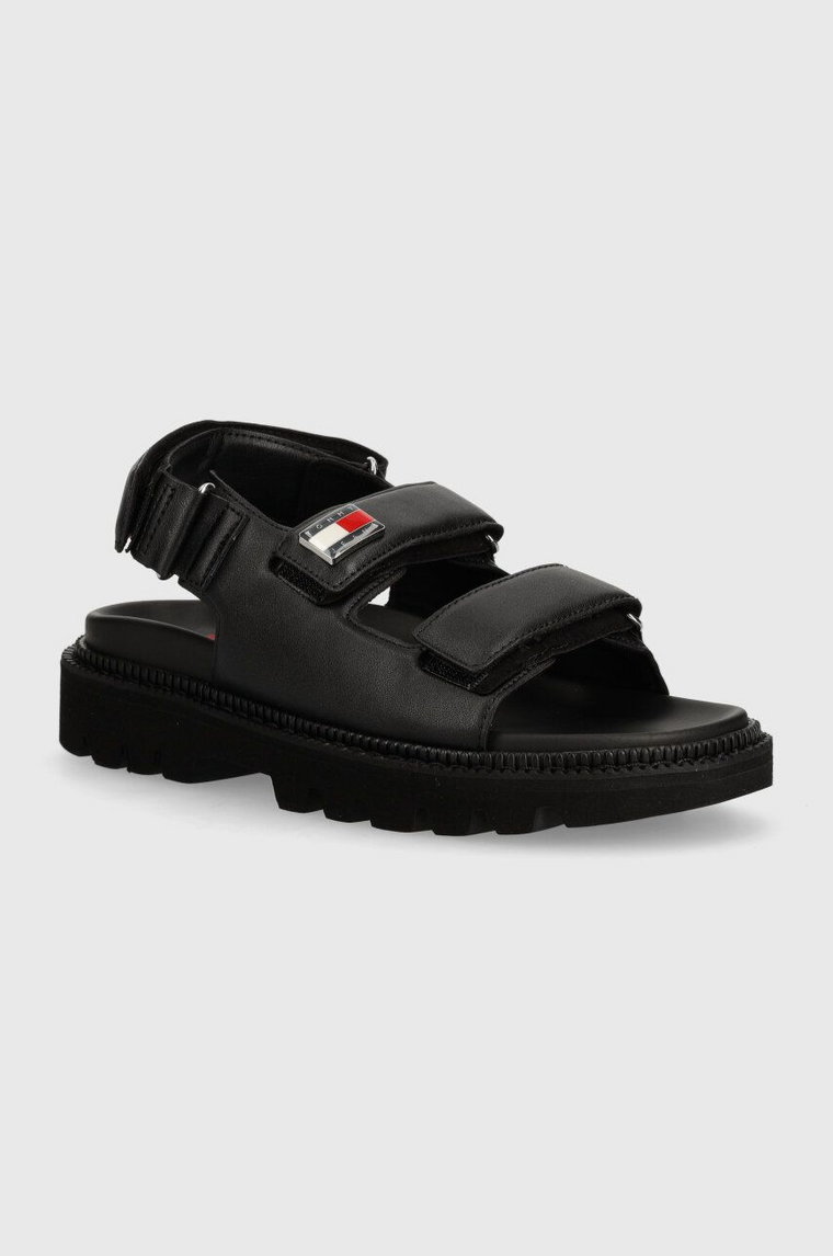 Tommy Jeans sandały TJW FANCY SANDAL damskie kolor czarny EN0EN02461