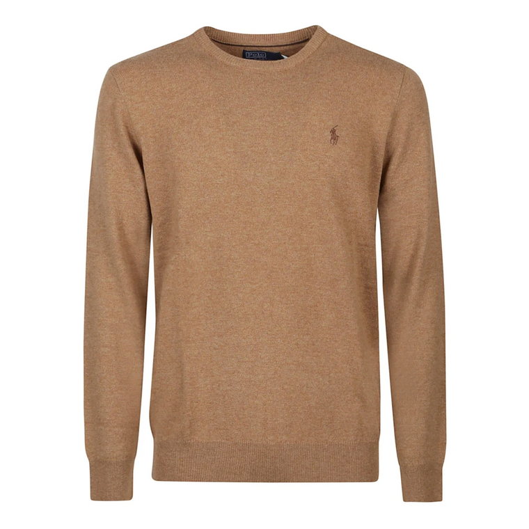 Latte Brown Heather Sweter z Długim Rękawem Polo Ralph Lauren