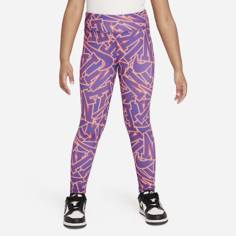 Legginsy dla małych dzieci Dri-FIT Nike Join the Club Printed Leggings - Fiolet