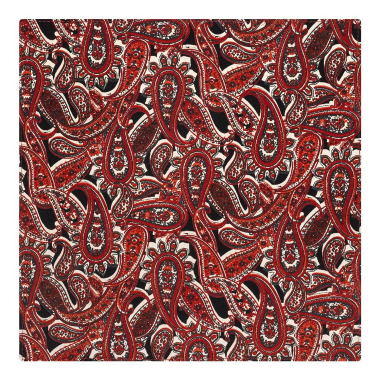 Poszetka bawełniana czerwono-czarna w paisley EM 12