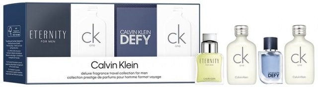 Zestaw miniaturek męskich Calvin Klein Woda toaletowa Eternity 10 ml + CK One 2 x 10 ml + Defy 5 ml (3616304254222). Perfumy męskie