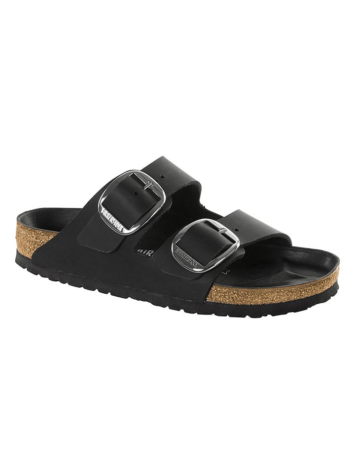 Birkenstock Skórzane klapki "Arizona" w kolorze czarnym