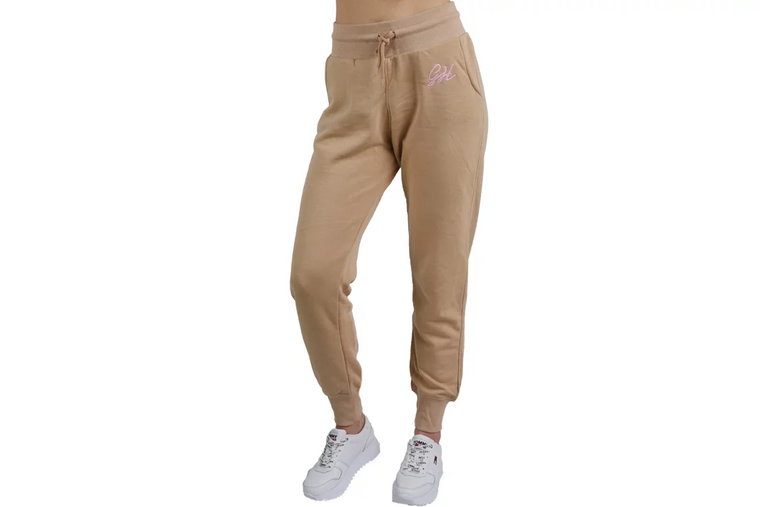 GymHero Sweatpants 778-BEIGE, Damskie, Beżowe, spodnie, bawełna, rozmiar: M