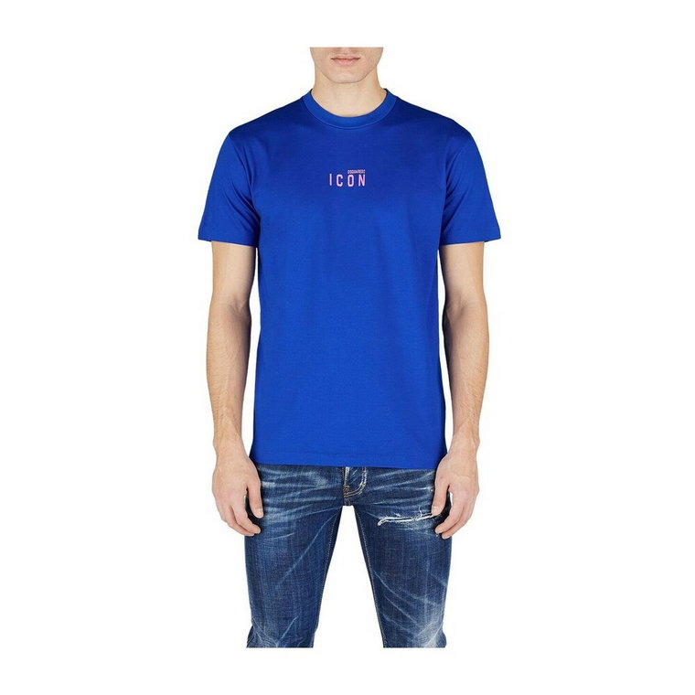 Niebieska koszulka z mini logotypem Dsquared2