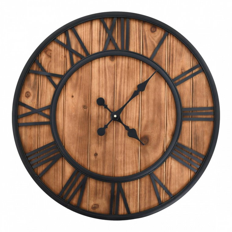 Zegar z mechanizmem kwarcowym, drewno i metal, 60 cm, XXL kod: V-50646