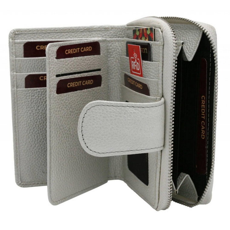 Skórzany portfel damski z systemem RFID - Peterson
