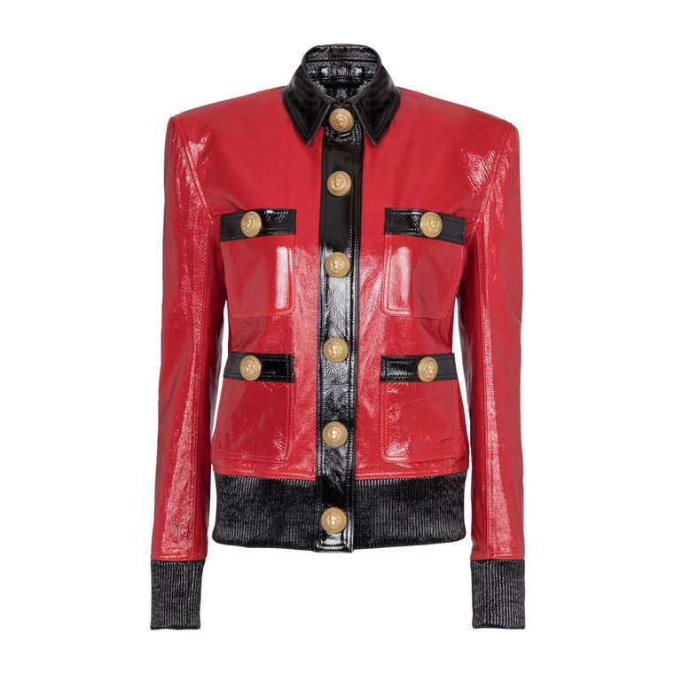 Two-tone patent leather jacket Balmain