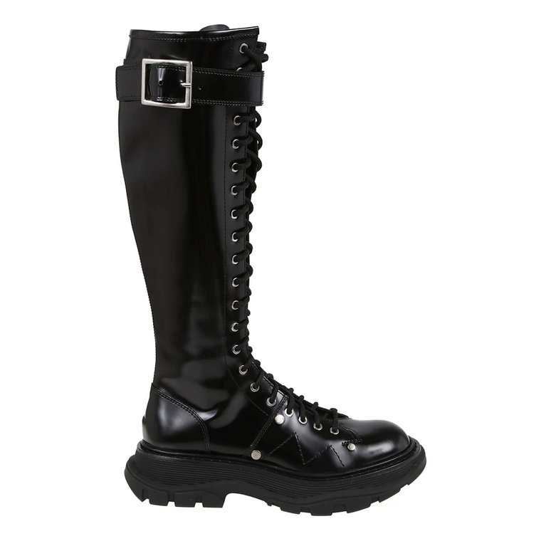 Czarny Srebrny Boot Tread.LE.S.Rub. Alexander McQueen