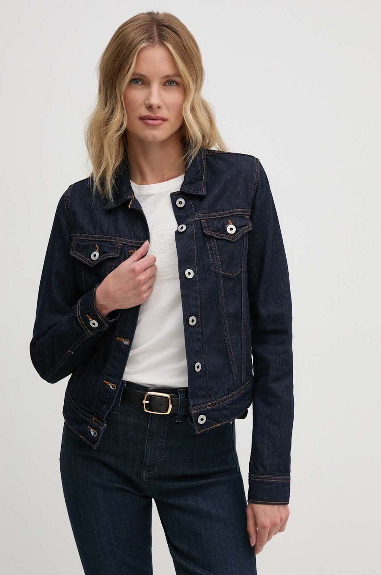 Pepe Jeans kurtka SLIM JACKET damska kolor granatowy przejściowa PL402430AB2