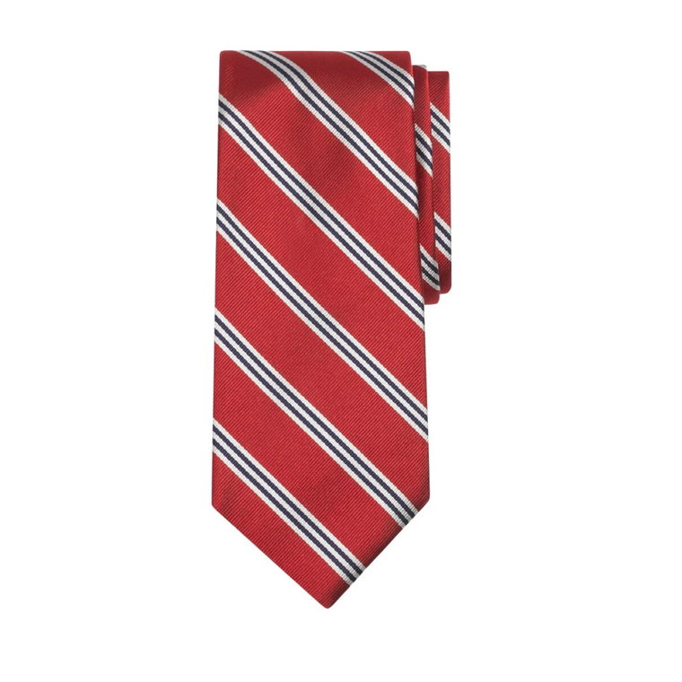 Czerwony Jedwabny Krawat Regimentalny Brooks Brothers