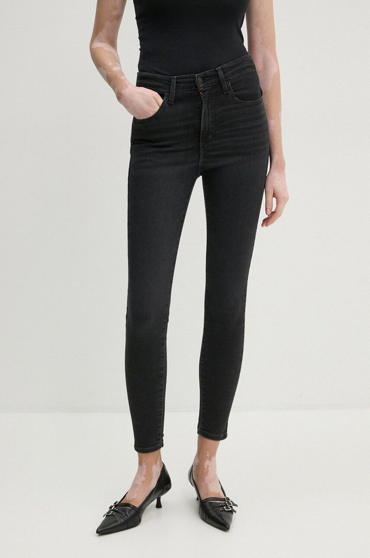 Levi's jeansy 720 HIRISE SUPER SKINNY damskie kolor czarny