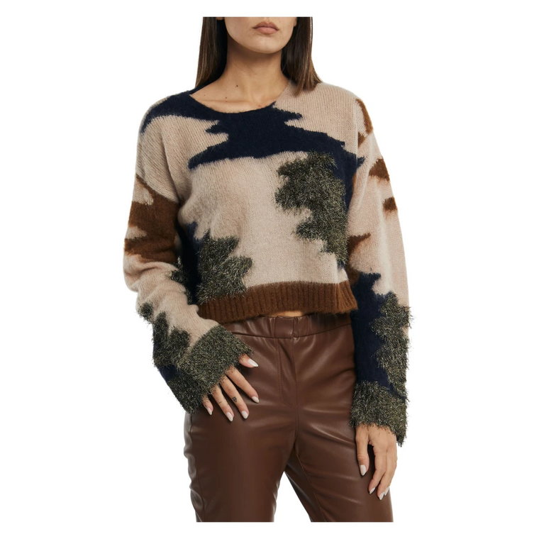 Camouflage Crew Neck Sweater Semicouture