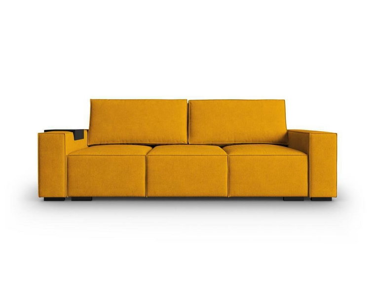 Sofa z funkcją spania Ballo Corduroy żółta