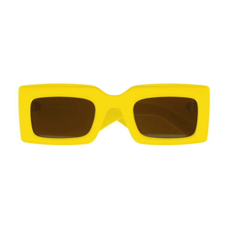 Żółte okulary przeciwsłoneczne Am0433S-004 Jesień Zima 2023 Kobiety Alexander McQueen