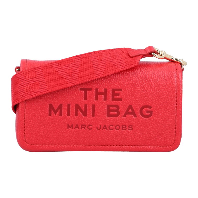 Czerwona Skórzana Mini Torebka na Ramię Marc Jacobs