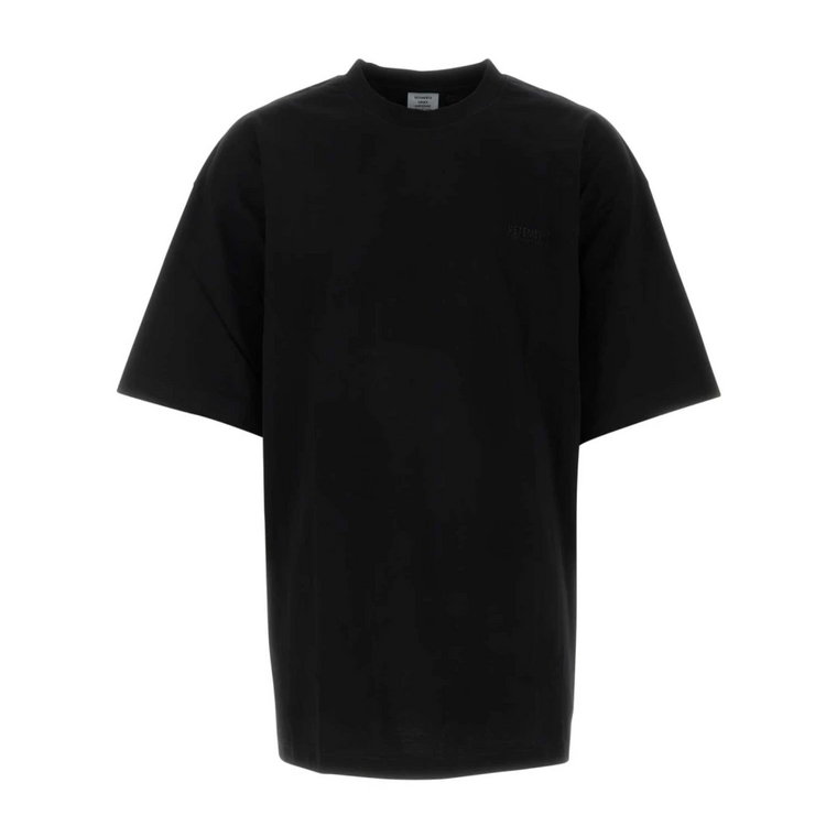 Czarna oversize`owa koszulka z elastycznego bawełny Vetements