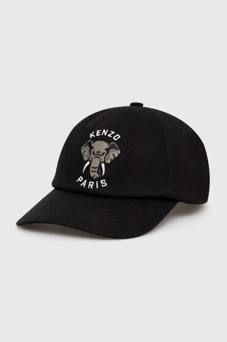 Kenzo czapka z daszkiem bawełniana kolor czarny z aplikacją FE58AC601F41.99