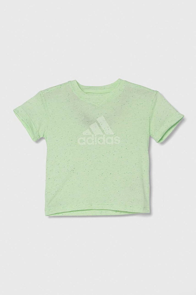adidas t-shirt dziecięcy kolor zielony wzorzysty
