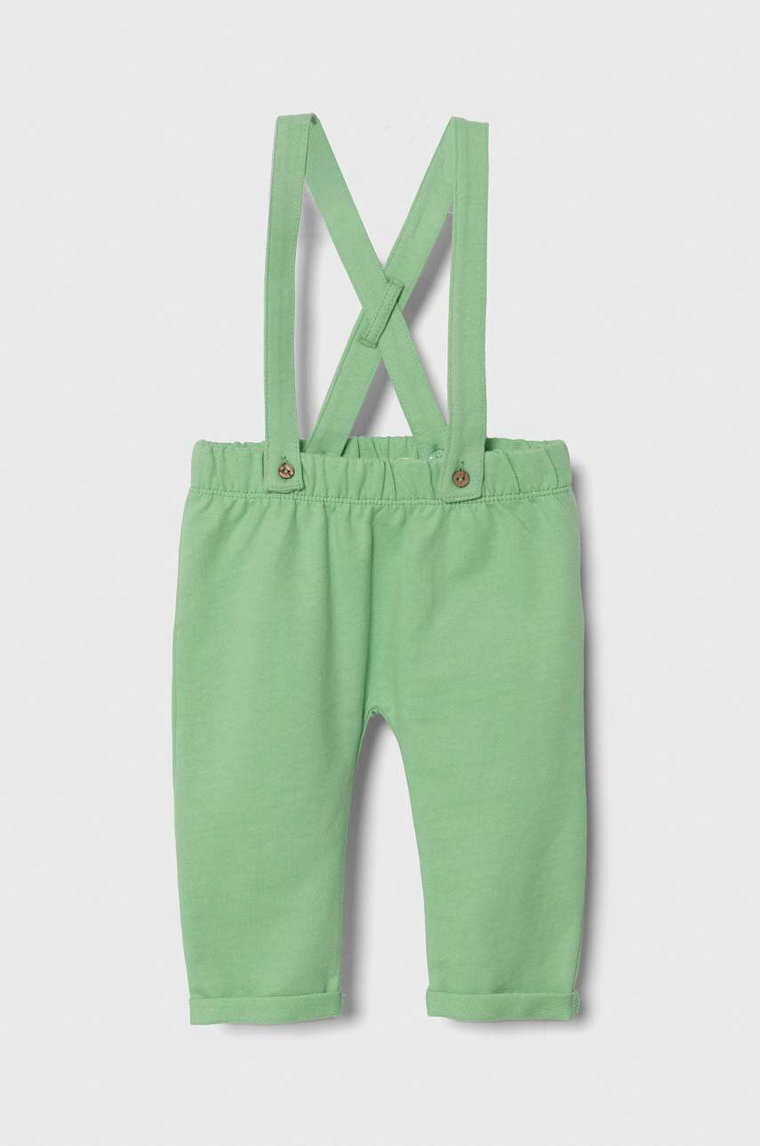 zippy spodnie dresowe niemowlęce kolor zielony z aplikacją