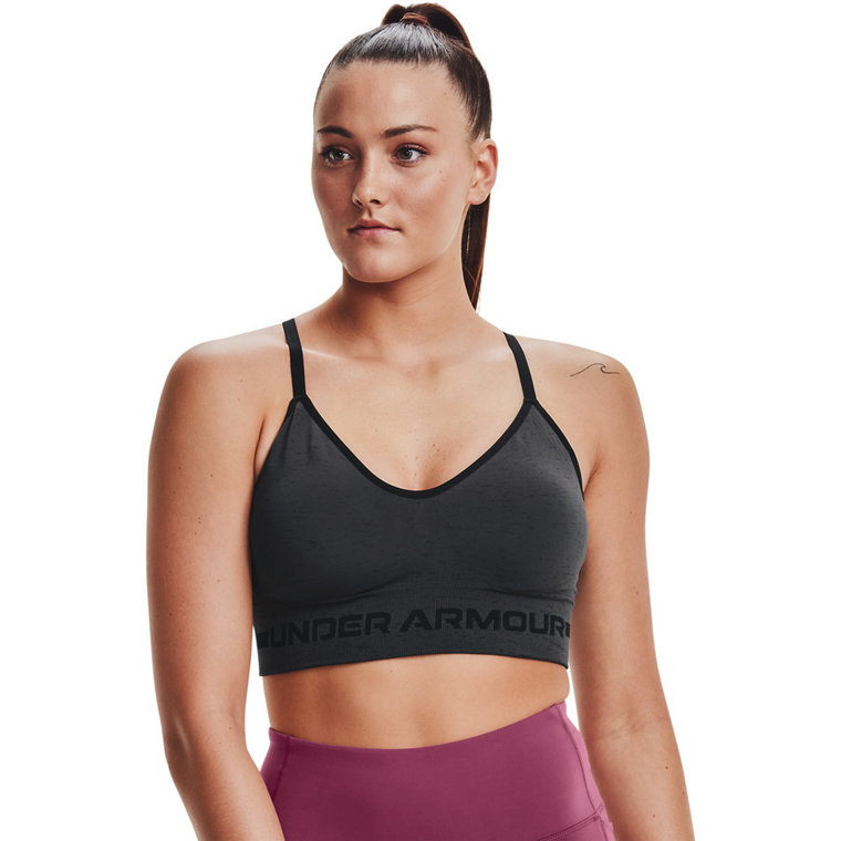 Biustonosz treningowy UNDER ARMOUR UA Seamless Low Long Htr Bra - grafitowy