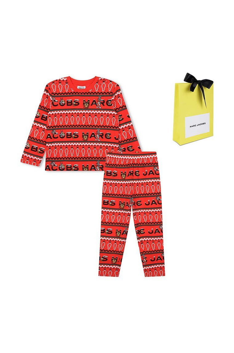 Marc Jacobs piżama dziecięca kolor czerwony wzorzysta