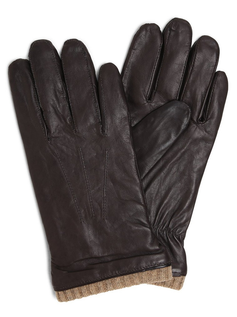 eem - Skórzane rękawiczki męskie, brązowy