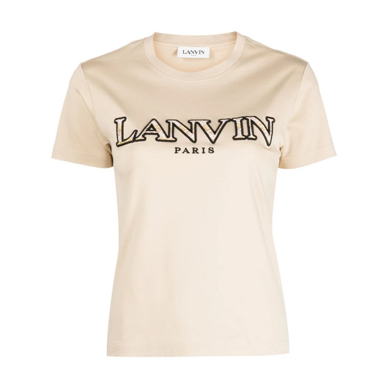 Sand Beige Logo Patch T-shirt Lanvin