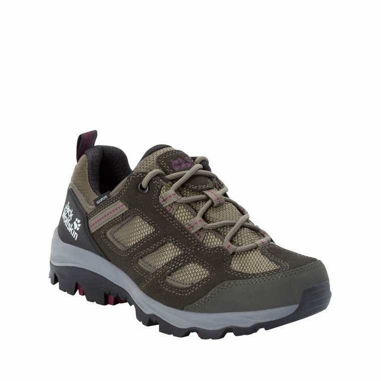 Buty damskie na wędrówki Jack Wolfskin VOJO 3 TEXAPORE LOW W khaki / burgundy - 38