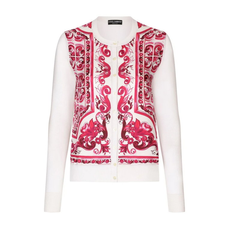 Jedwabny Sweter z Wstawkami z Twillu Dolce & Gabbana