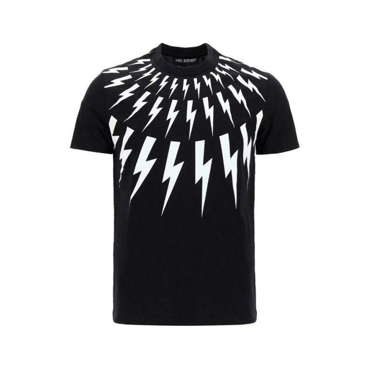 Czarna T-Shirt Slim Fit z Nadrukiem Logo Neil Barrett