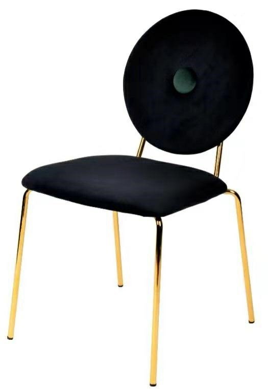 Krzesło MIA HOME Button, czarne, 44x54x78 cm