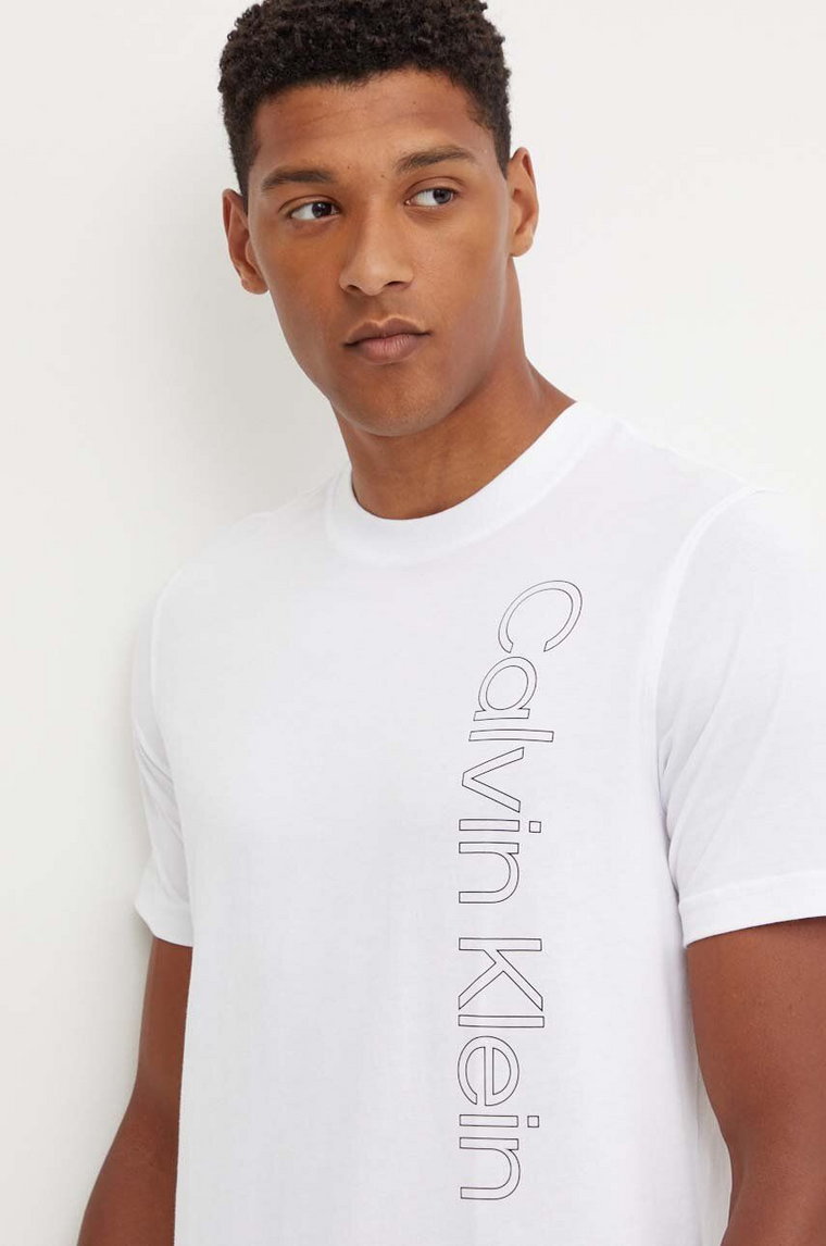 Calvin Klein Performance t-shirt męski kolor biały z nadrukiem 00GMF4K113