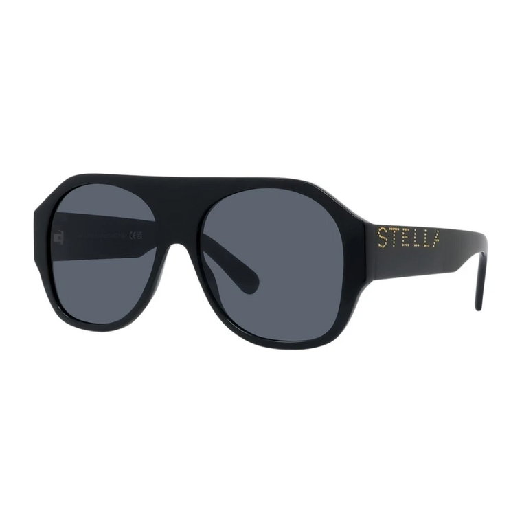 Błyszczące Czarne/Dymne Okulary przeciwsłoneczne Sc40054I Stella McCartney