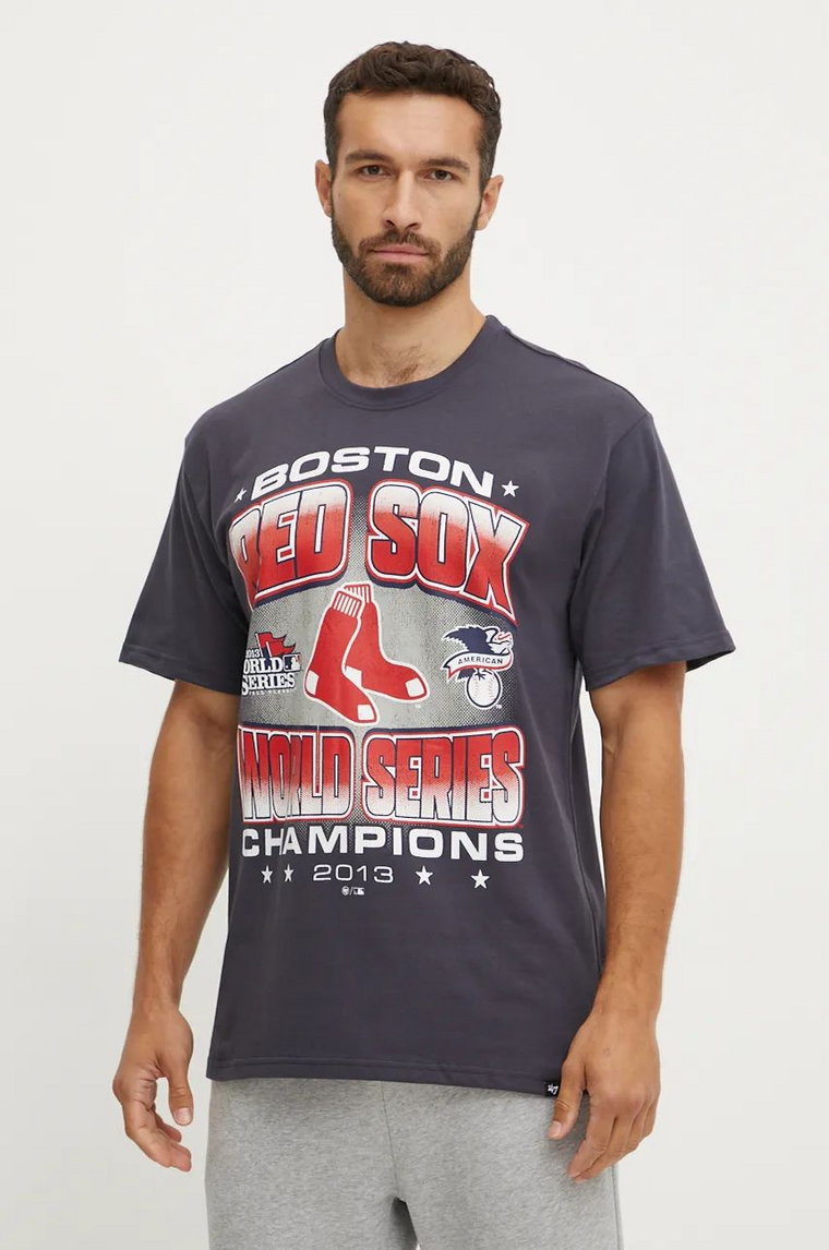 47 brand t-shirt bawełniany MLB Boston Red Sox męski kolor granatowy z nadrukiem BU002TMYIHQ632912VN