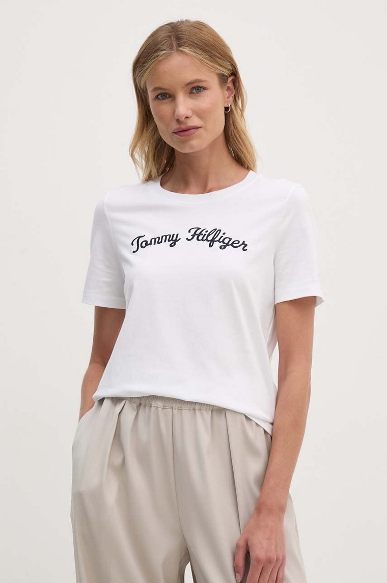 Tommy Hilfiger t-shirt bawełniany damski kolor biały WW0WW42589