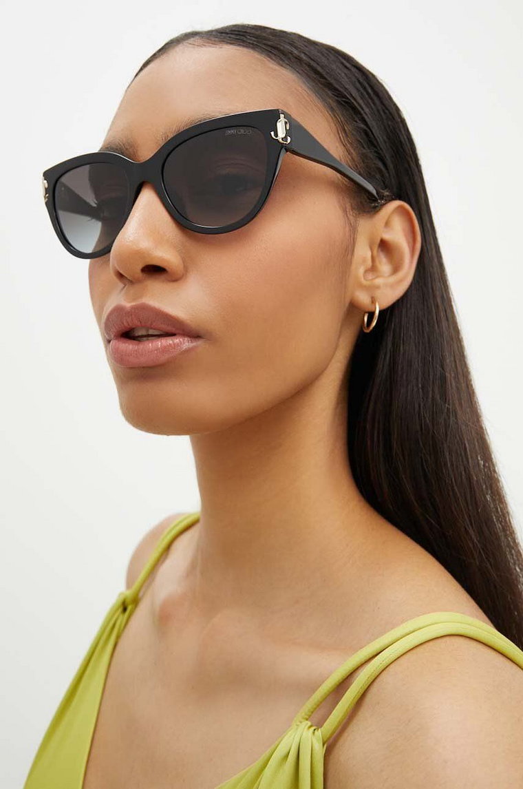 Jimmy Choo okulary przeciwsłoneczne damskie kolor czarny 0JC5018U