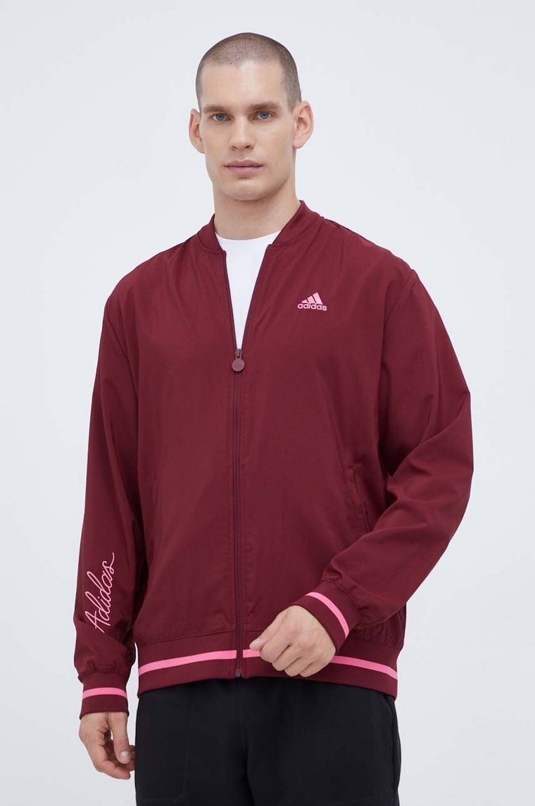 adidas kurtka bomber męski kolor bordowy przejściowa