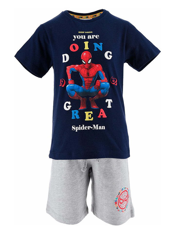 Spiderman 2-częściowy zestaw "Spiderman" w kolorze biało-szaro-czerwonym