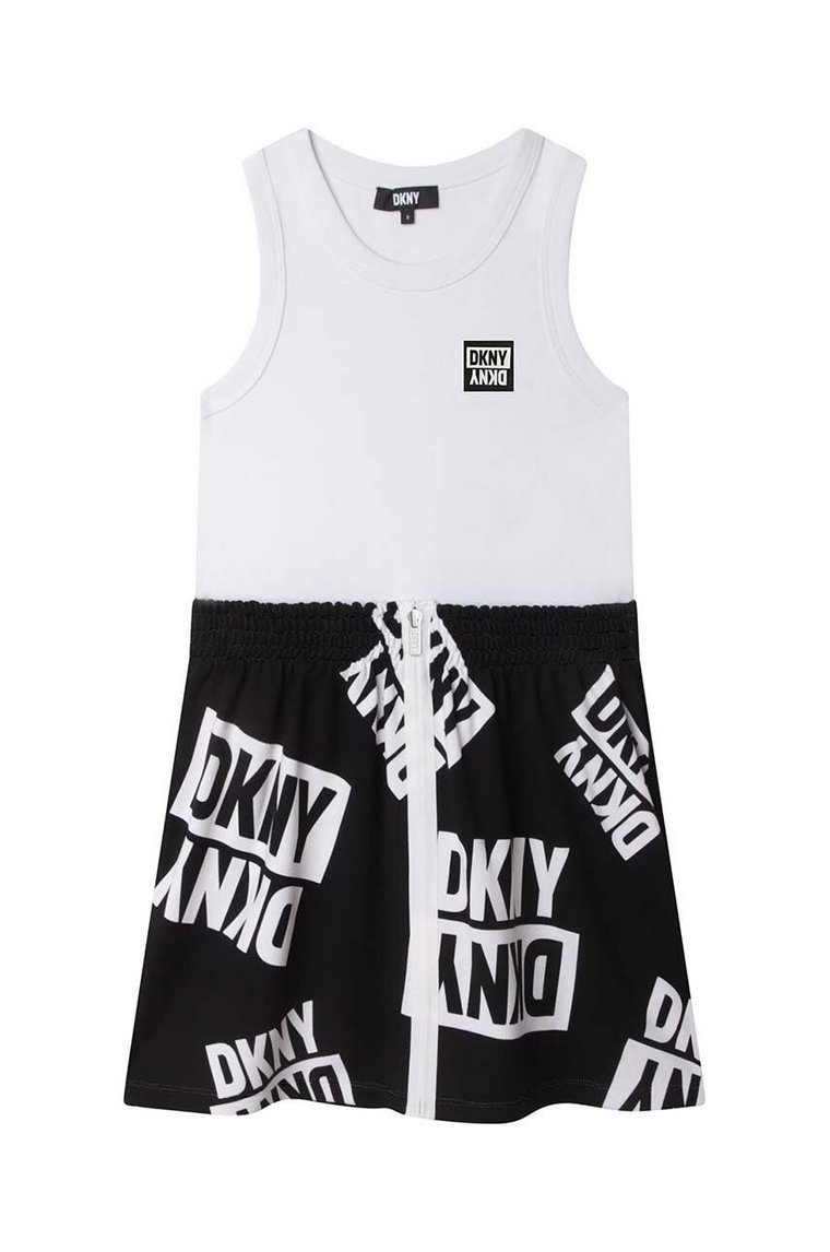 Dkny sukienka dziecięca kolor czarny mini prosta