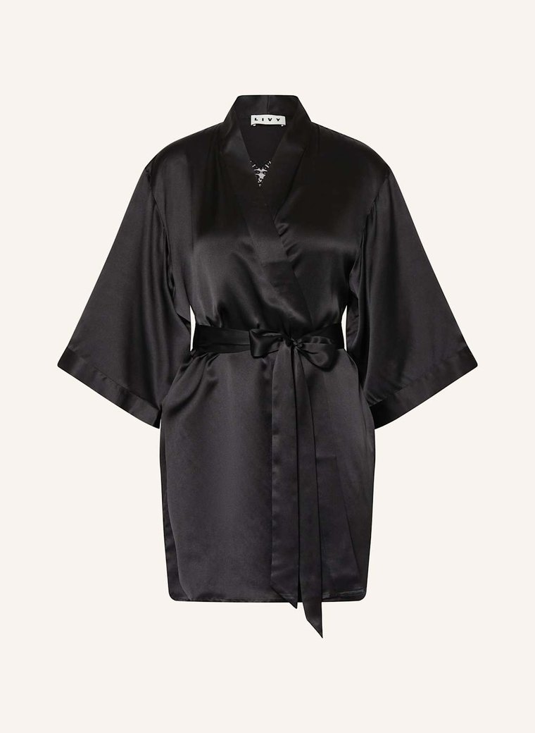 Livy Kimono Damskie Z Jedwabiu schwarz