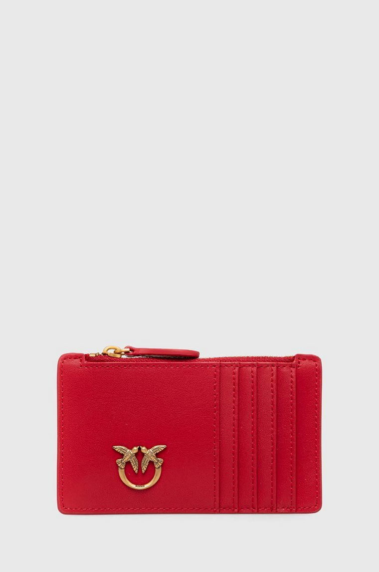Pinko portfel skórzany damski kolor czerwony 100251.A0F1