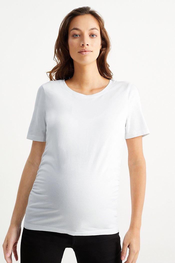 C&A Wielopak, 2 szt.-T-shirt ciążowy, Biały, Rozmiar: XS