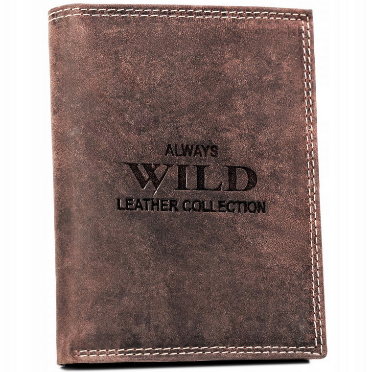Klasyczny, duży portfel męski ze skóry naturalnej - Always Wild