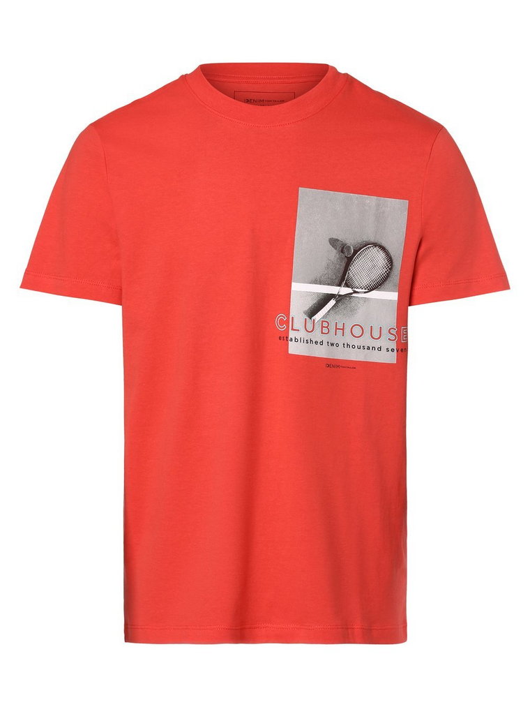 Tom Tailor Denim - T-shirt męski, pomarańczowy|czerwony