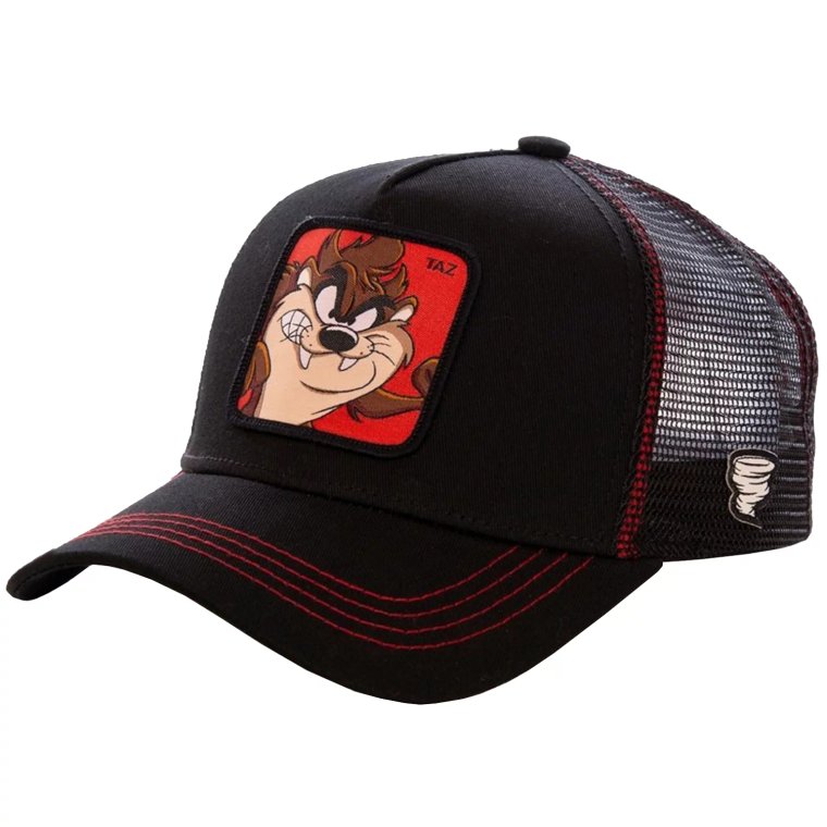 Capslab Freegun Looney Tunes Trucker Cap CL-LOO-1-TAZ1, Męskie, Czarne, czapki z daszkiem, bawełna, rozmiar: One size