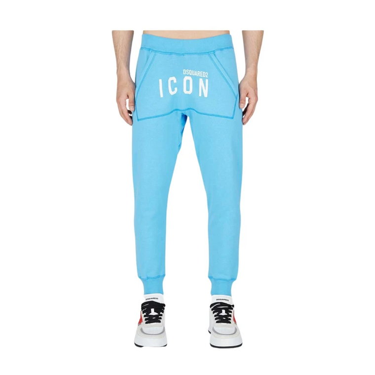 Spodnie sportowe z kolekcji Icon - Niebieskie Dsquared2