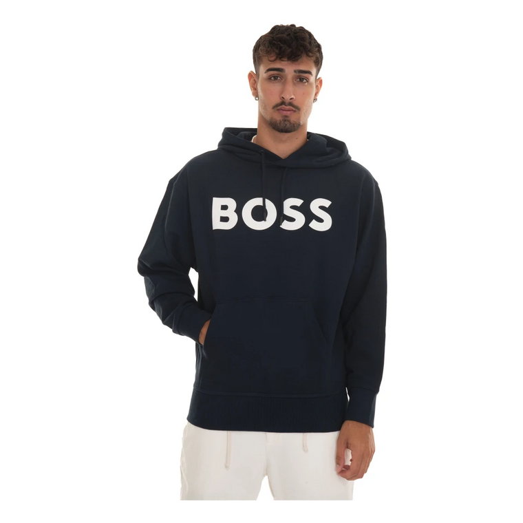 Maxi Logo Oversize Bluza z kapturem Boss