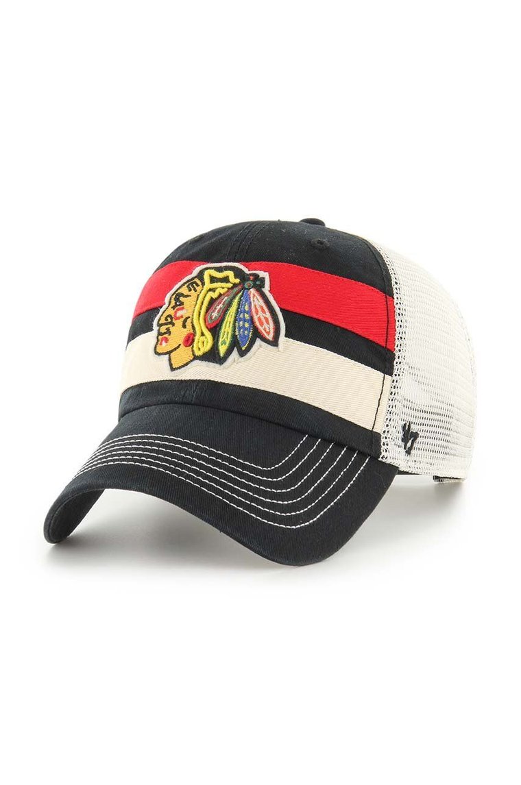 47 brand czapka z daszkiem NHL Chicago Blackhawks kolor czarny z aplikacją H-CLBBN04GWP-BK